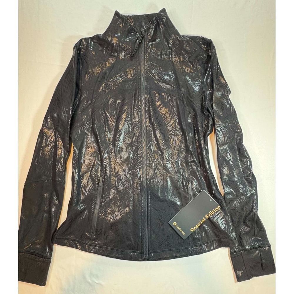 NWT Lululemon Define Jacket Shine Special Edition Metallic Foil Black Gold 10